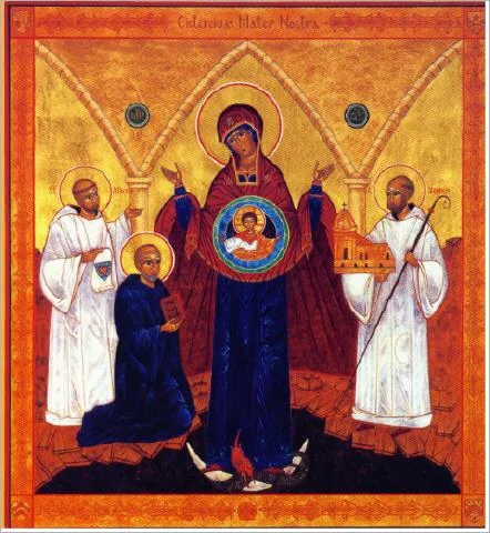 Icon of the Virgin of Cîteaux with the founders of the Order