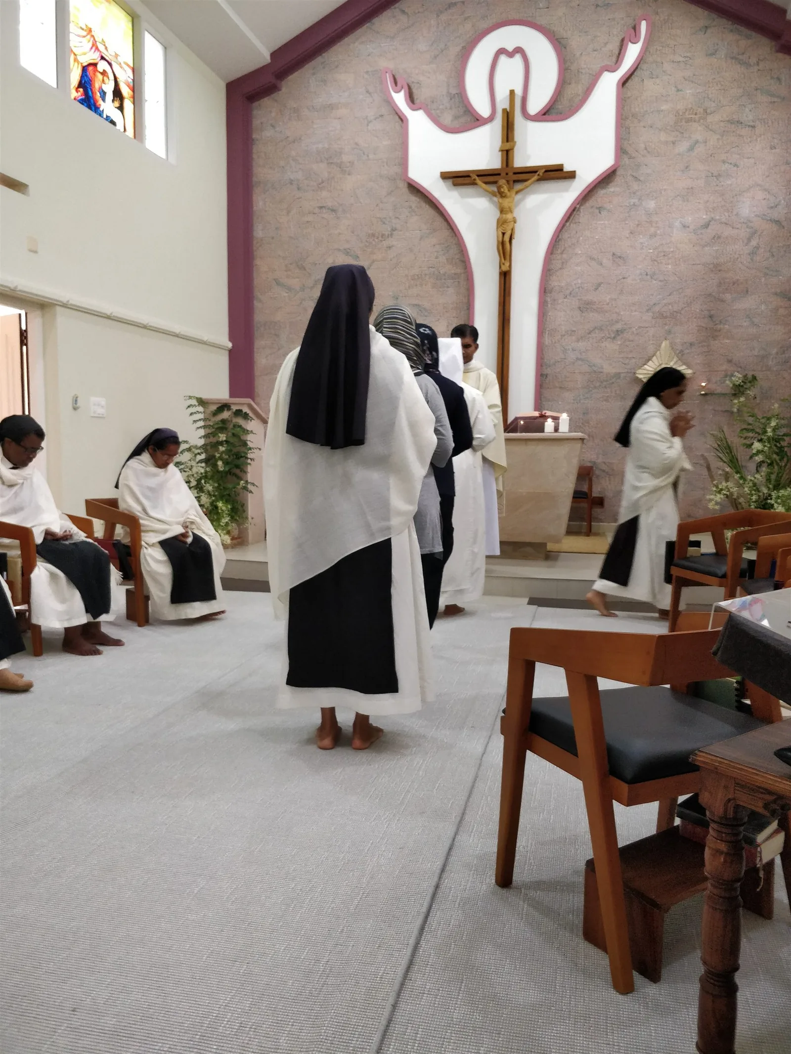 The community gathered for the liturgy