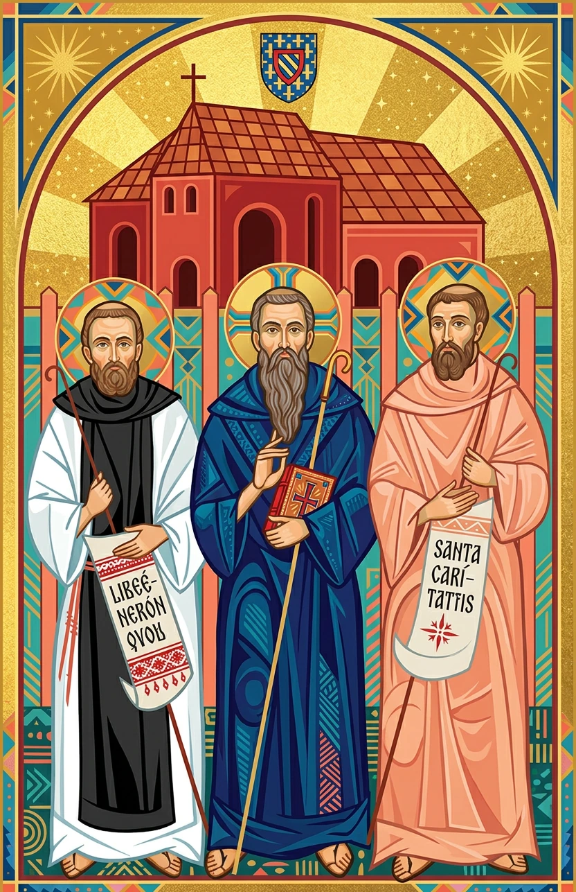 Icon of the three founders of the Cistercian Order